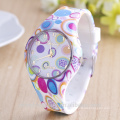 colorful rainbow silicone rubber band watch, kids children girls watches wholesale promotional gifts made in China